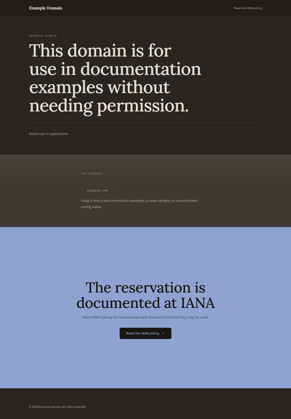example.com after the redesign
