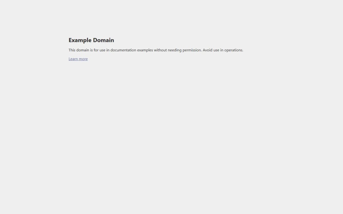 example.com before the redesign